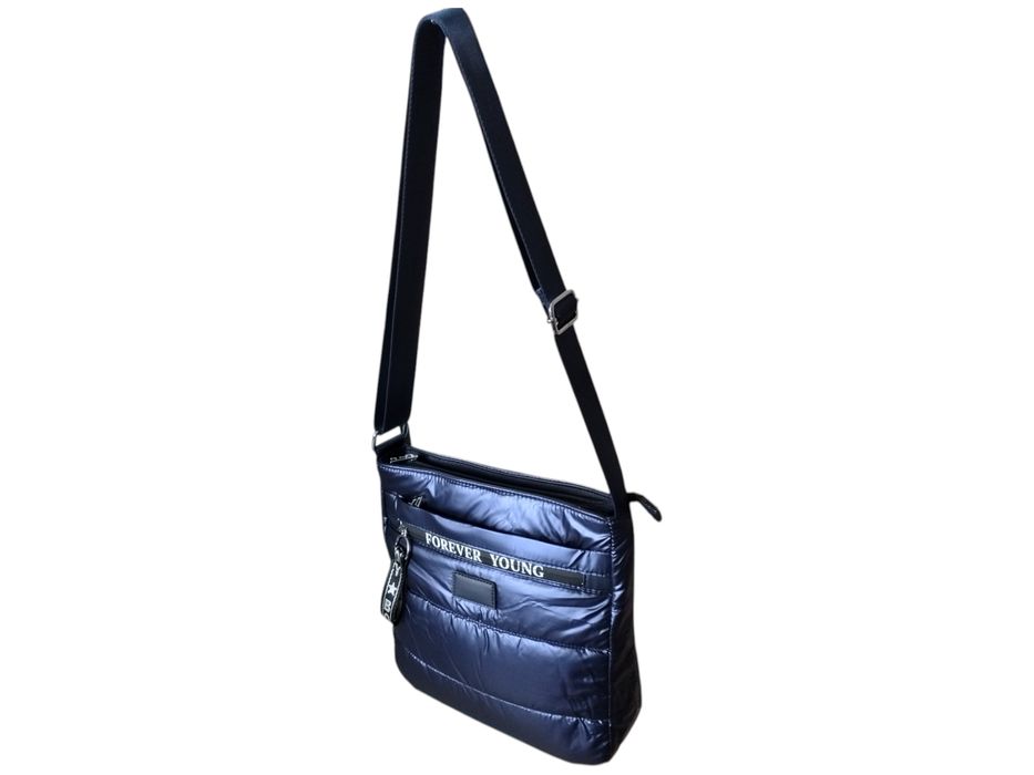 Torebka Damska, Miejska Mała Pikowana Listonoszka, Kolor Niebieski