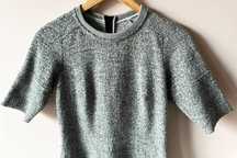 Calvin Klein Jeans szara rozkloszowana sukienka z wełną melanż XS 34