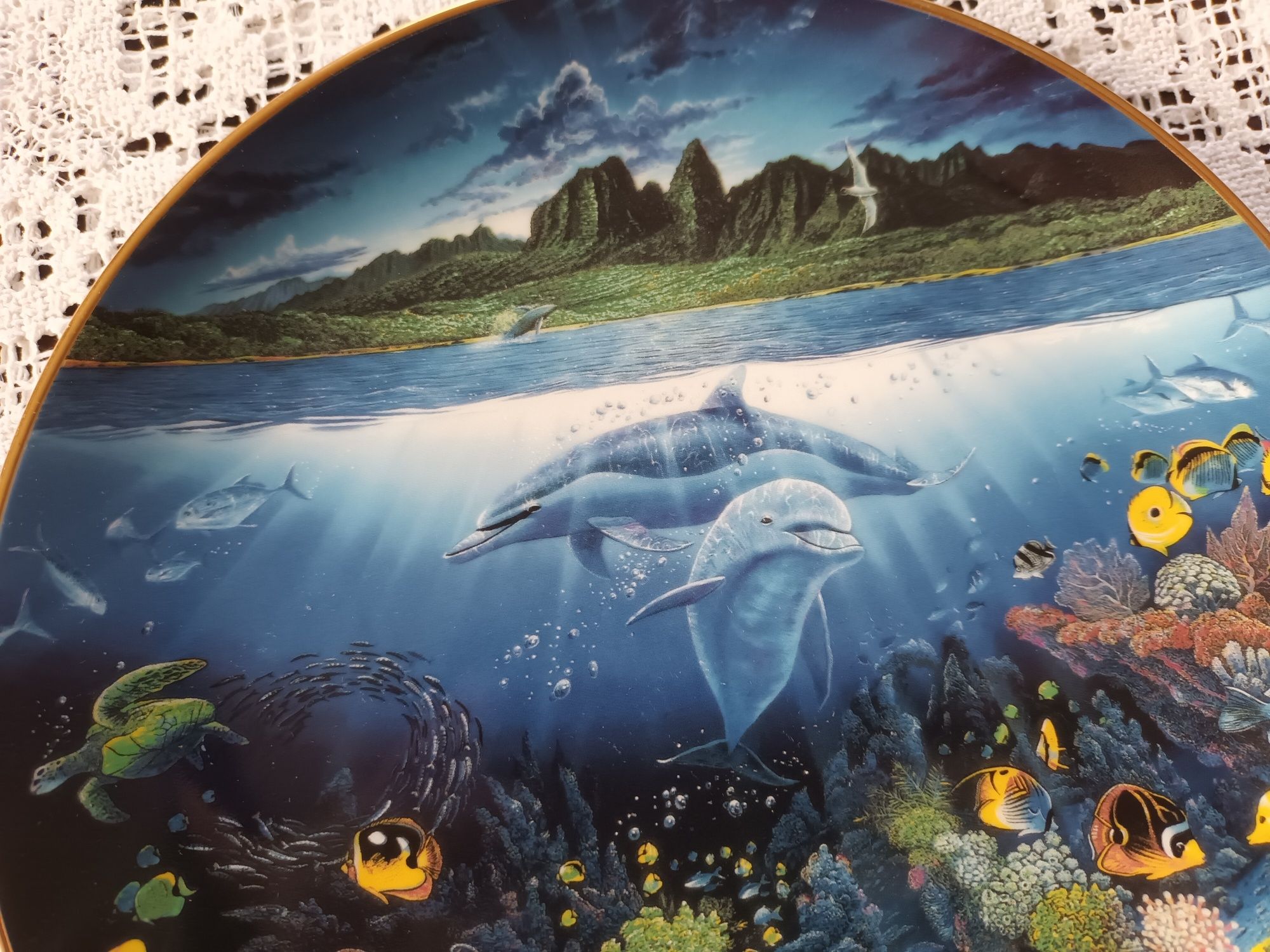 Talerz kolekcjonerski Underwater Paradise delfiny ryby