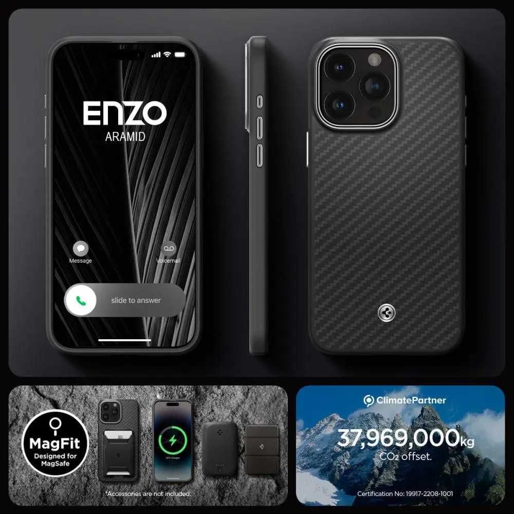 Чехол Spigen Enzo Aramid MagFit для iPhone 15 Pro Max Matte Black