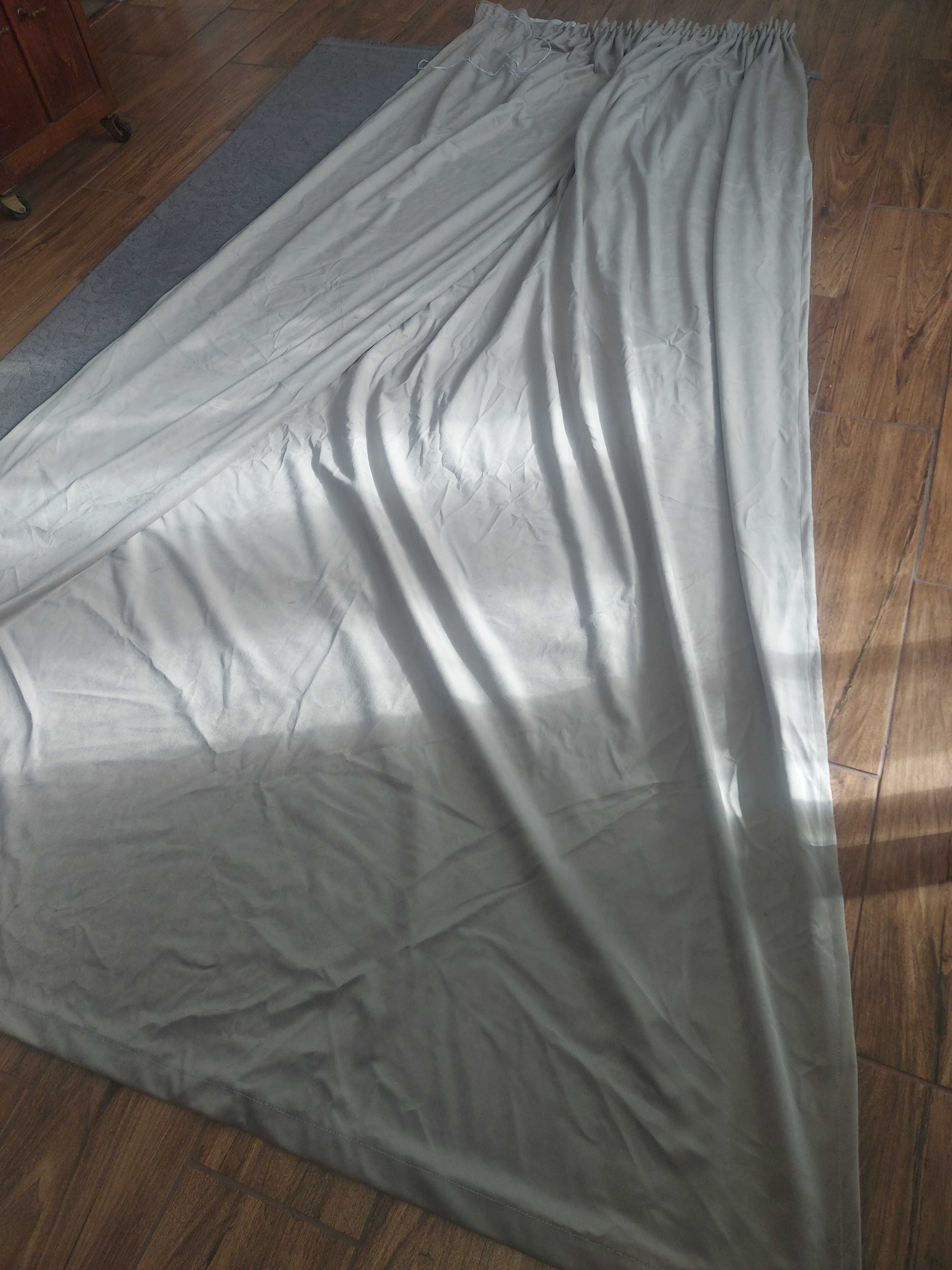 Gruba Welurowa 4x zasłona WELWETOWA Na Taśmie Żabki 250x148x4