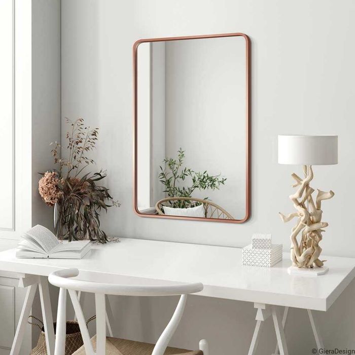 Giera Design Lustro Billet miedzianez zaokrąglonymi rogami 50x170