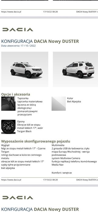 Dacia Duster wersja extreme