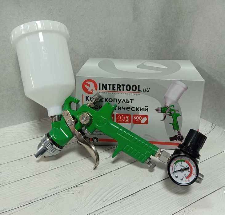 Фарбопульт пневматичний +редуктор форсунка 1.3мм INTERTOOL PT-0102