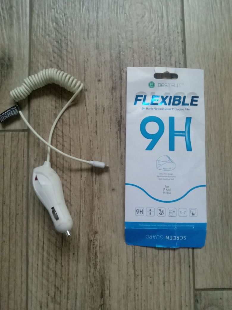 Ładowarka samochodowa + szkło ochronne IPhone 6s