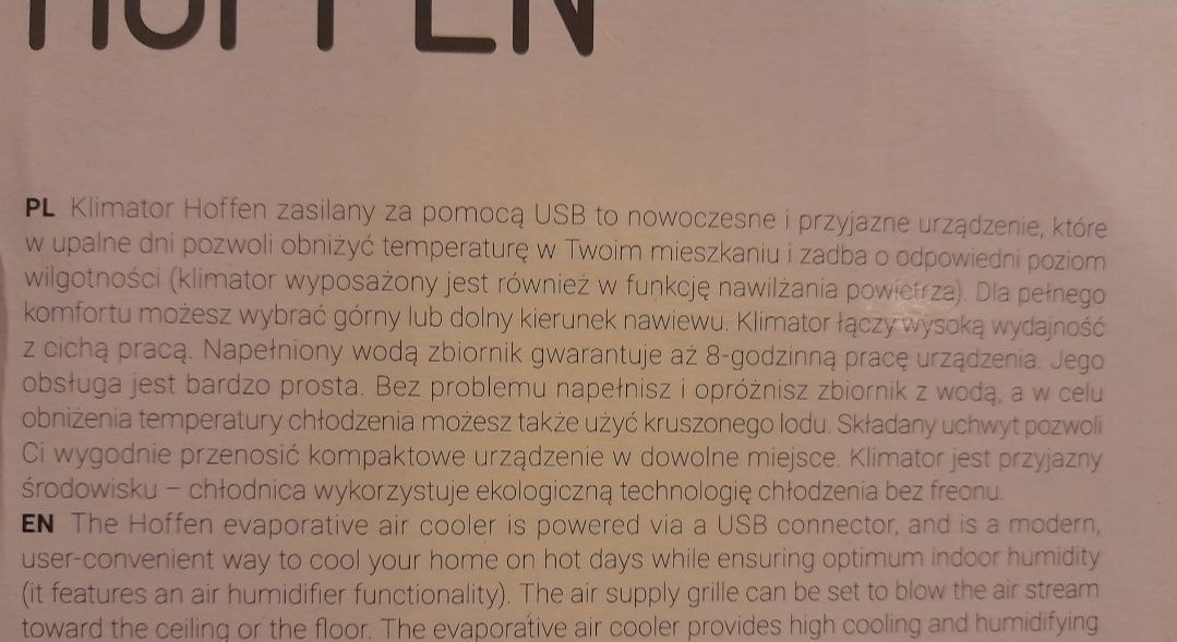 Nowy Klimator USB Przenosny klimatyzator  Wiatrak Wentylator