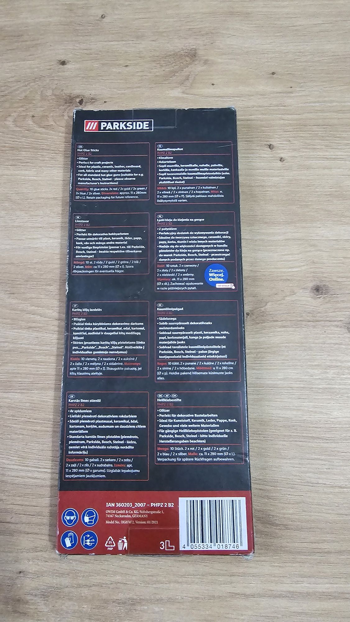 Łaski kleju na gorąco do pistoletu z brokatem parkside