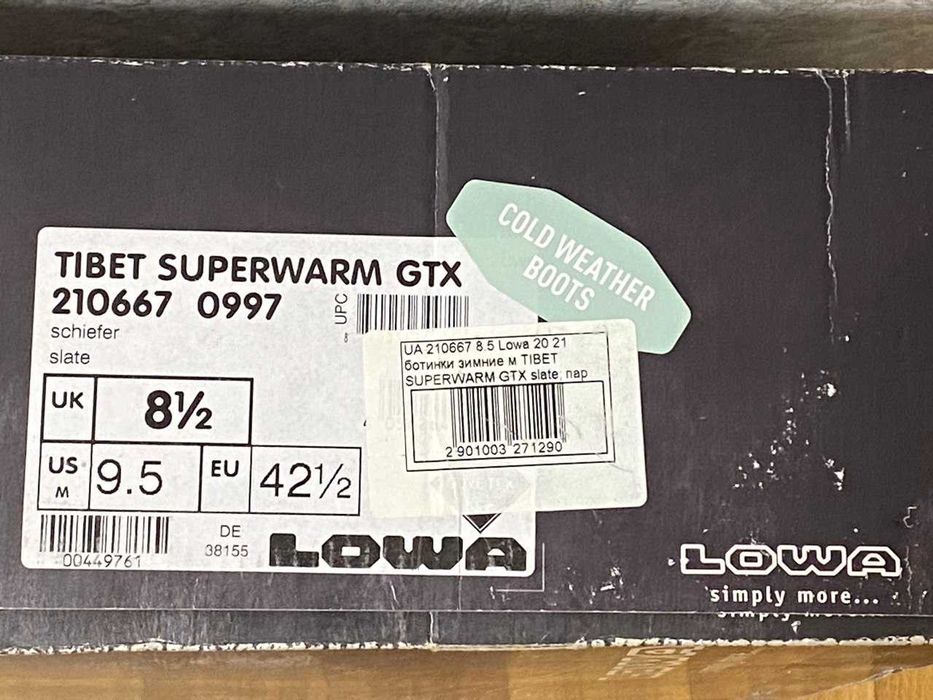 Ботинки зимние LOWA Tibet Superwarm GTX 2021(Новые)