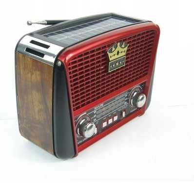 RADIO RETRO na SOLAR MP3 USB SD przenośne solarne akumulator
