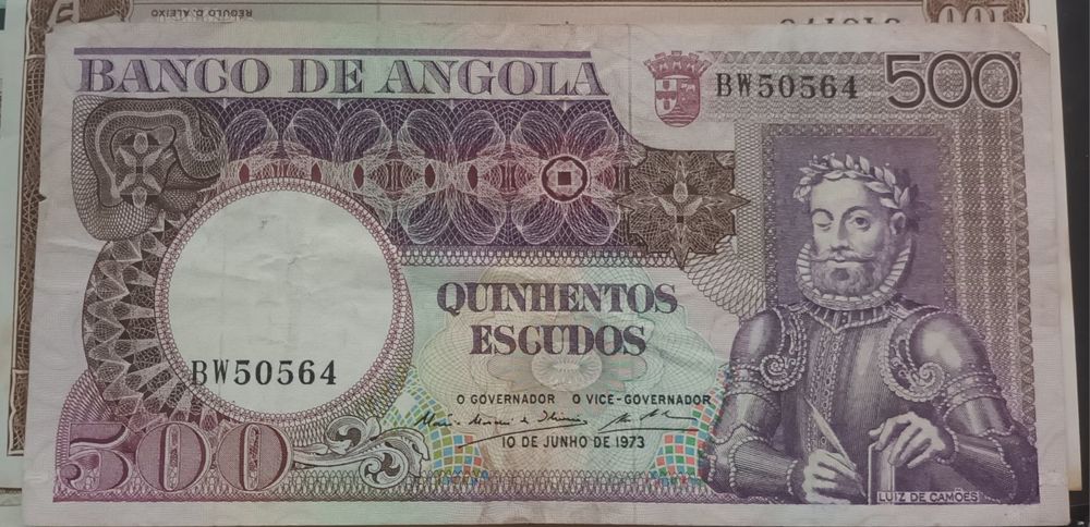 Nota 500 escudos ex colónia Angola