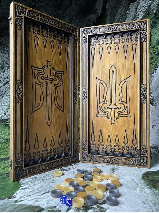 Нарди з дерева, Тризуб України, прапор