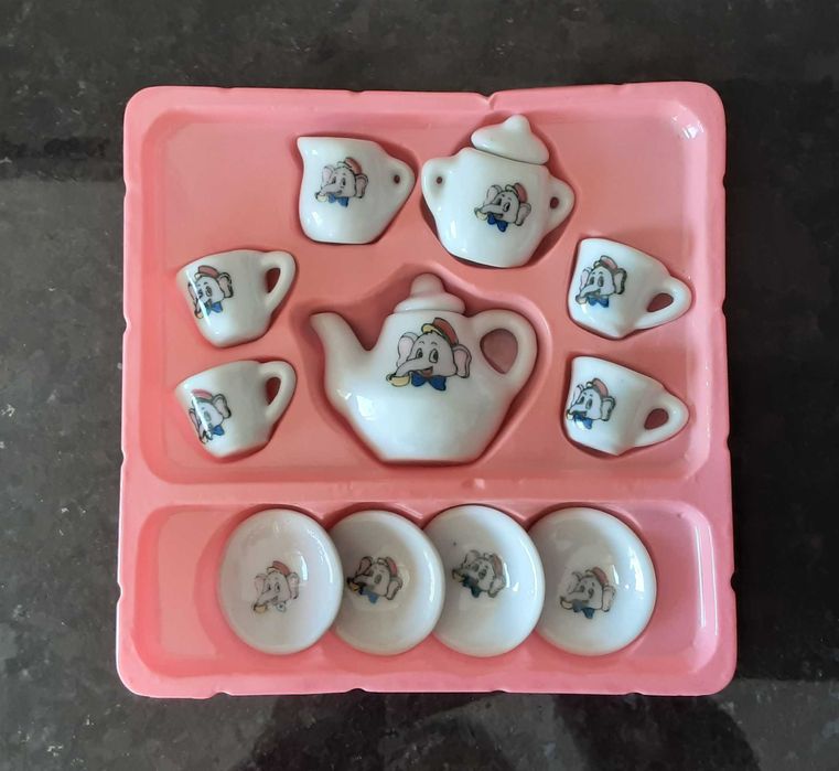 Conjunto de Chá Miniatura em Porcelana, Infantil/de Brincar Vintage