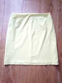 Spódnica Deni Cler, żółta, wełna jagnięca, rozmiar 42, podszewka