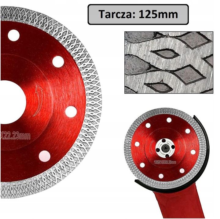 2x Tarcza Diamentowa Do Cięcia Gresu Płytek 125mm Ceramiki Betonu Spie