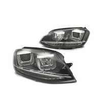 FARÓIS PARA VOLKSWAGEN VW GOLF 7 FULL LED LOOK GTI U-TYPE DRL PRETO INDICADOR LED 12 -17