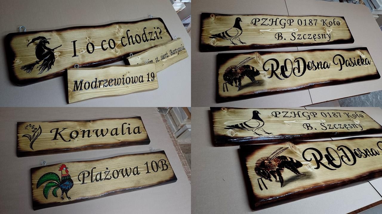 Tablica uwaga pies grawer na desce tabliczka na budę ozdobna