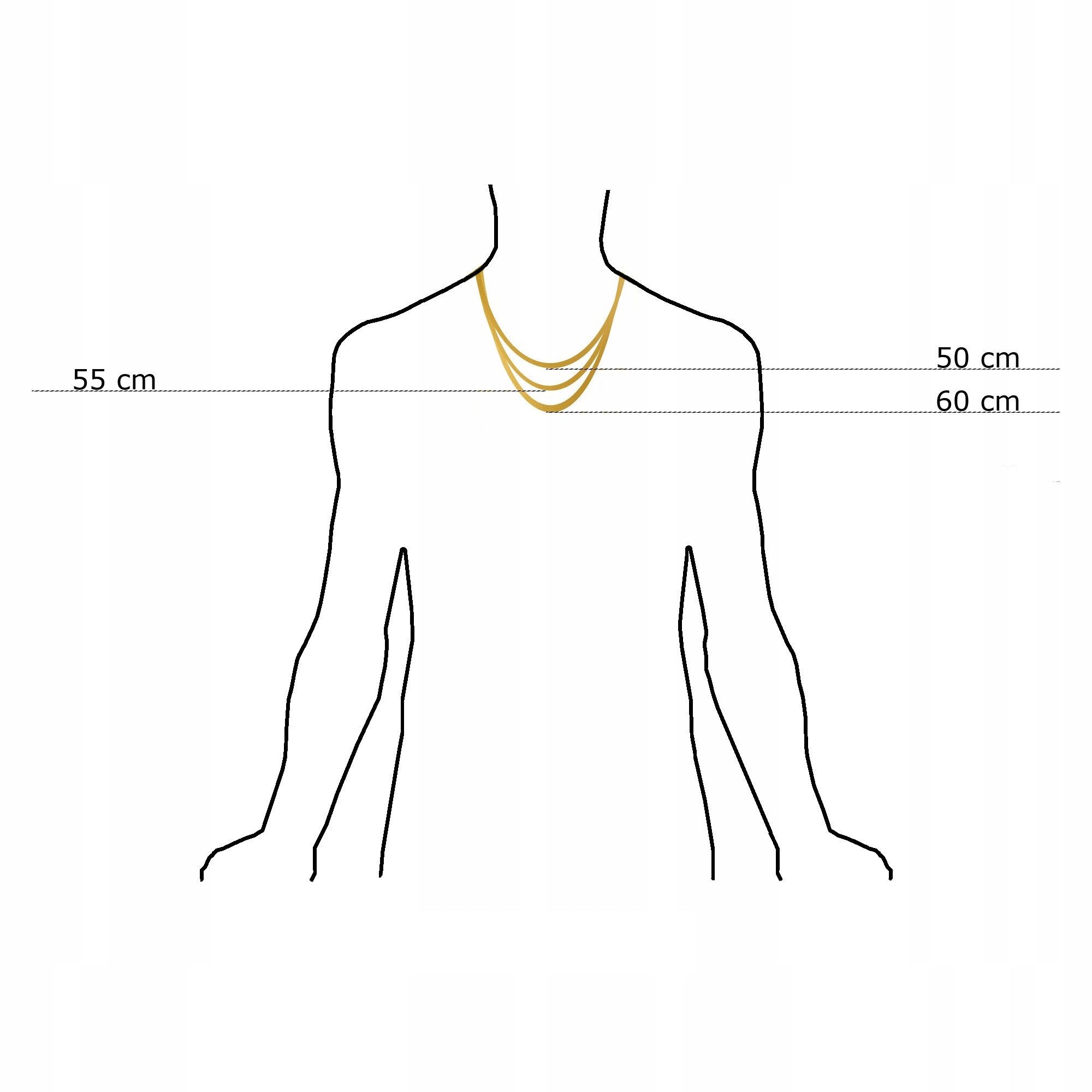 Złoty Łańcuszek Męski Splot Figaro Na Prezent 50cm