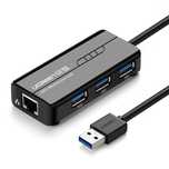 Adapter sieciowy Ugreen 20265 USB-A/RJ45 1000 Mbps HUB 3x USB 3.0