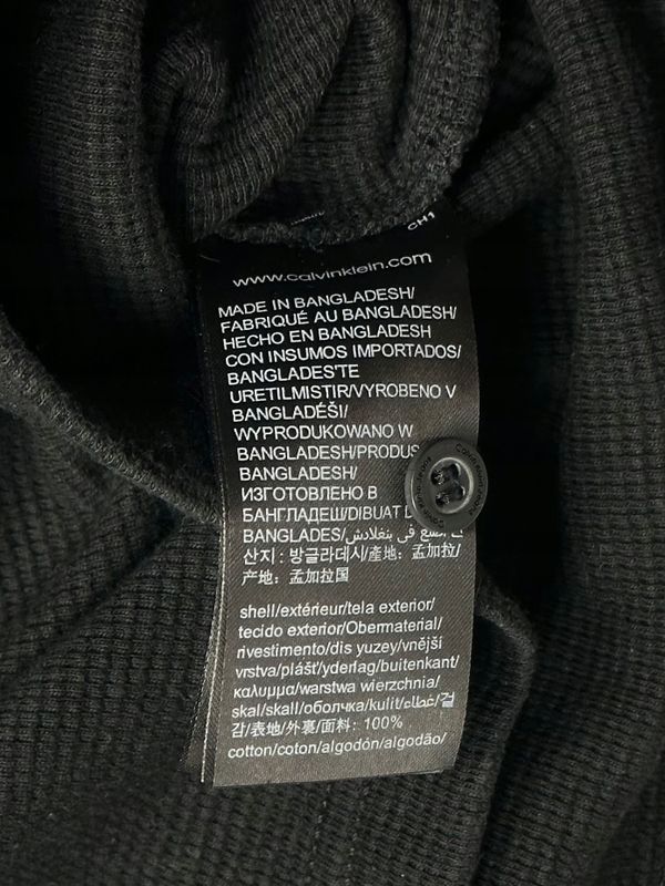 Calvin Klein Koszulka Longsleeve Polo Męska Logowana na Ramieniu r. L