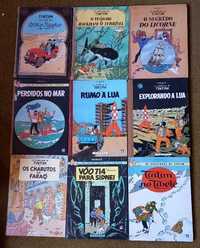 Tintim 9 Livros vintage primeiras edições Inicio anos 70.