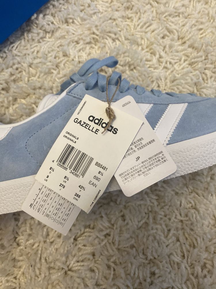 Кроссовки Adidas originals gazelle light blue BB5481