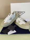PRADA Size 37-40 Downtown White Platform Sneakers