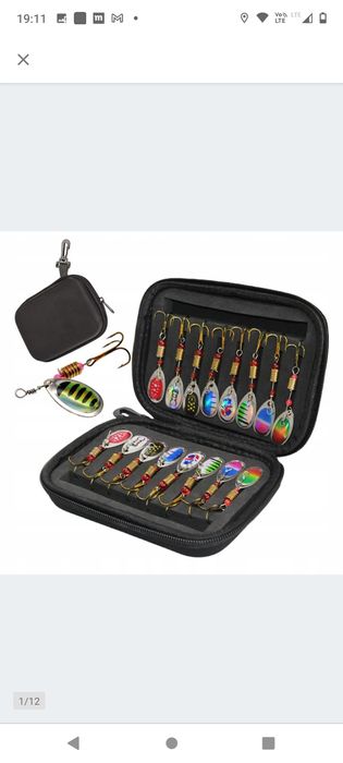 Nowe błystki obrotowe - zestaw 16 sztuk + etui