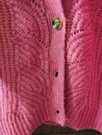 Swetr grubszy różowy