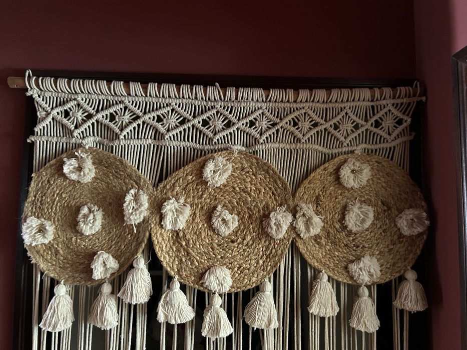 Cortina macrame e corda estilo natural