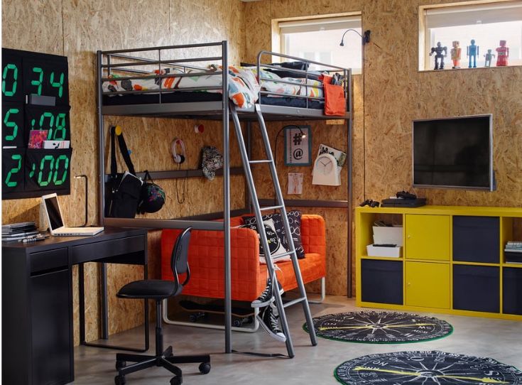 Łóżko piętrowe IKEA SVARTA w idealnym stanie 90x200