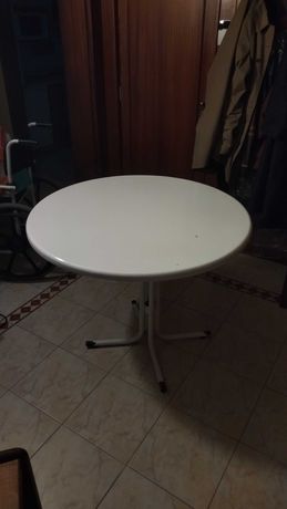 Mesa de cozinha/sala redonda branca 1 m diâmetro