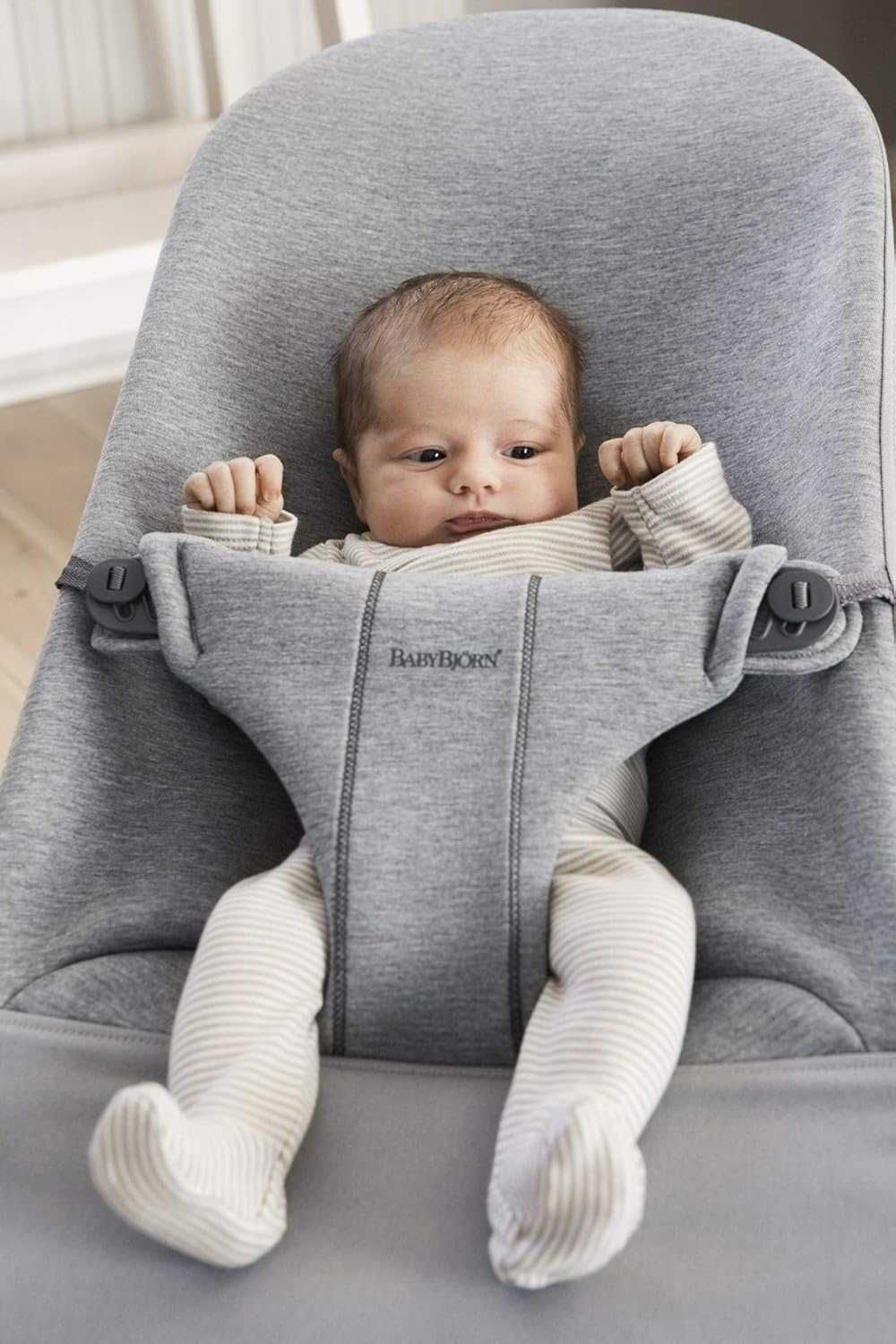 BABYBJORN Ergonomiczny Leżaczek dla Dzieci BLISS 3D Jersey Light Grey