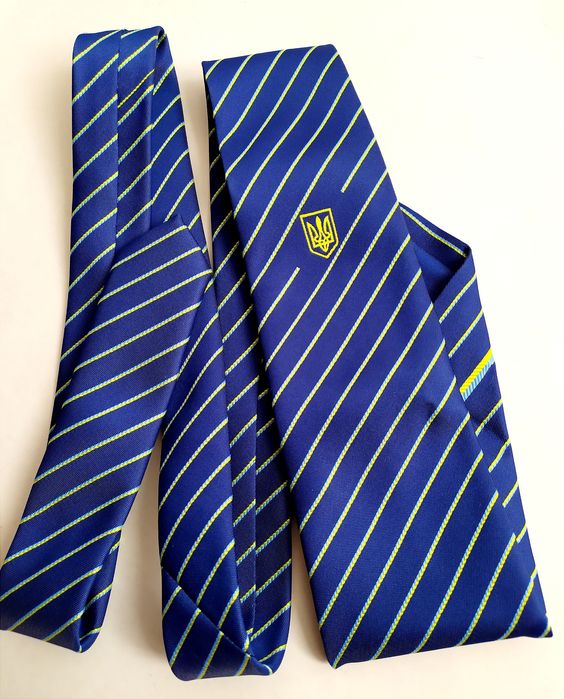 ТРИЗУБ Галстук мужской патриотический флаг Украины галстук в полоску