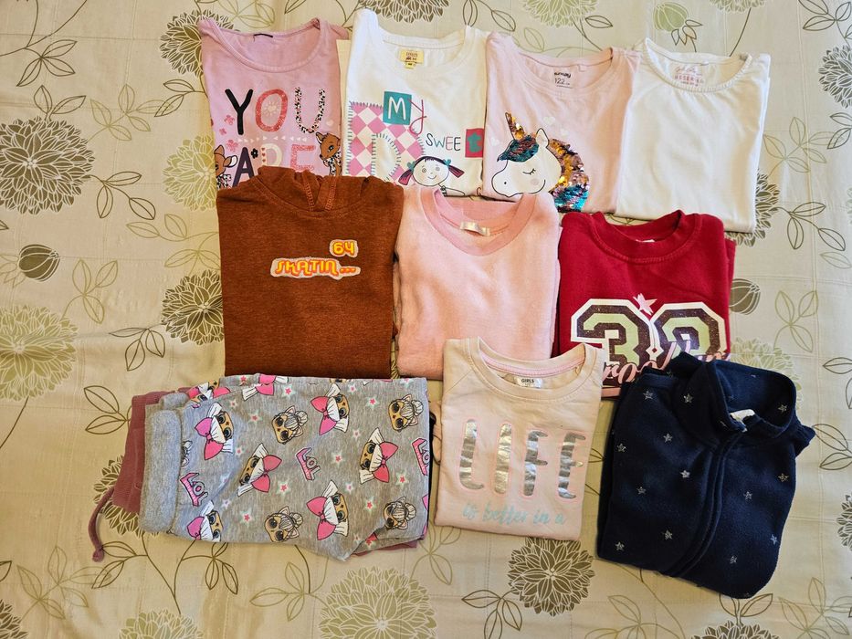 paczka zestaw ubranek ciepłych dziewczynka 116