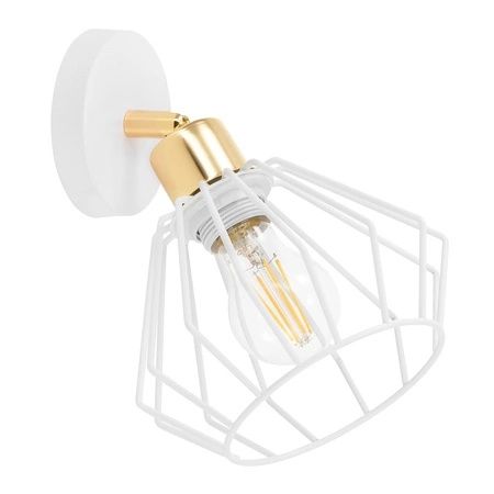Kinkiet Lampa biały+ złoty
