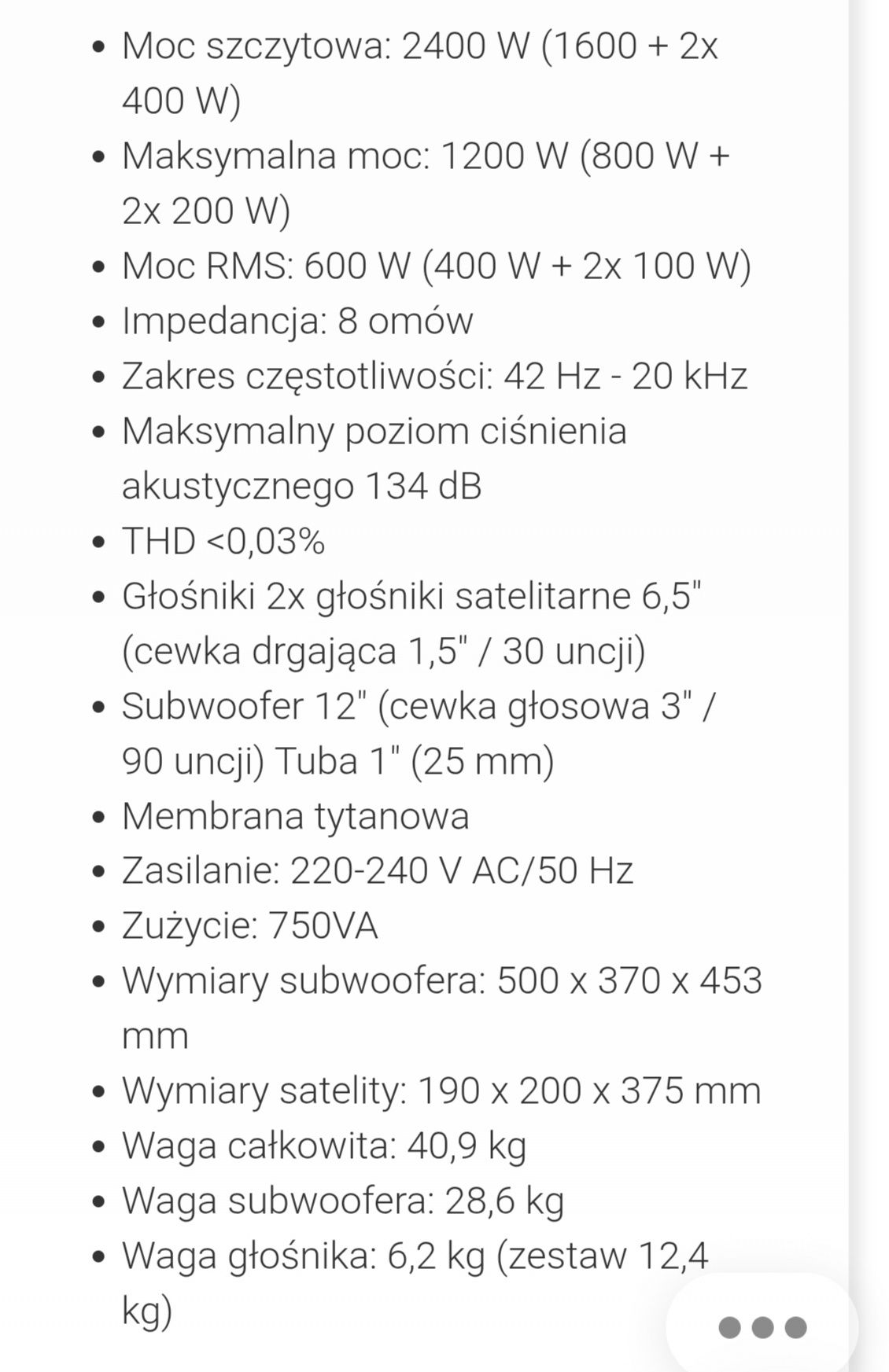 Kolumny aktywne, zestaw 3 w 1, Power dynamics, ld system Dave