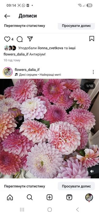 Букети з жоржин,альстромерії