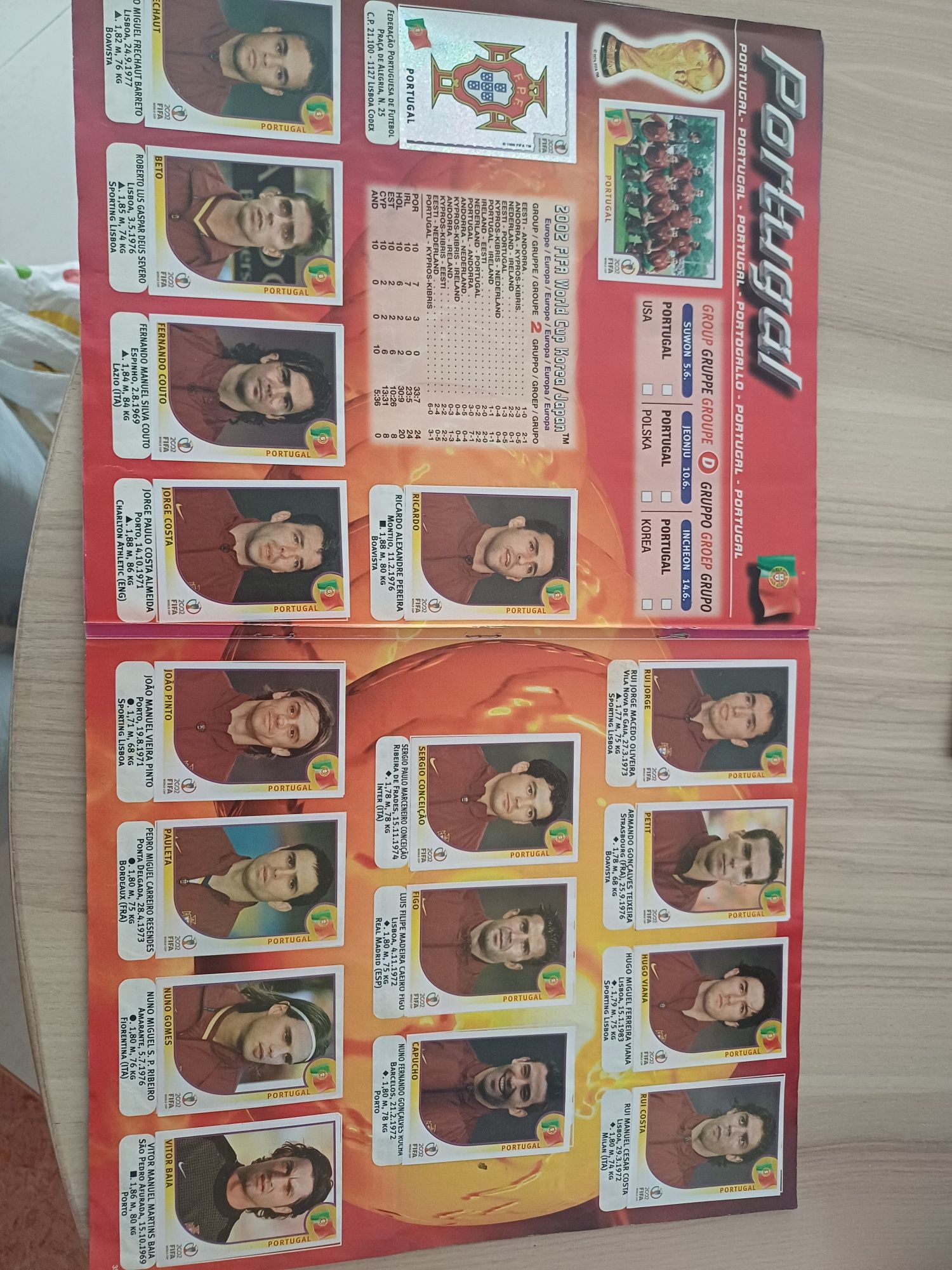 Caderneta cromos Fifa 2002 panini