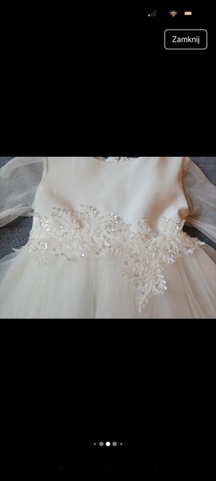 Sukienka chrzest elegancka niemowlęca