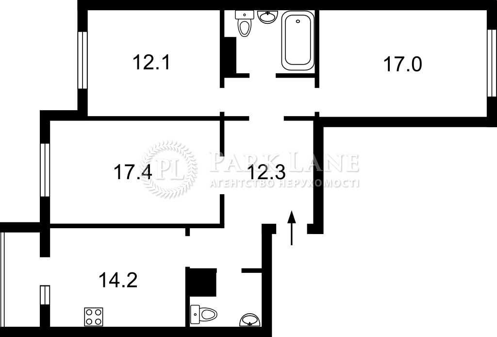 3-х кімнатна, Максимовича 7, 88м2, метро Васильківська , Голосієво