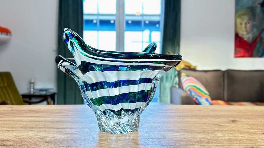 Misa patera czeskie szklo Egermann styl Sommesso Murano średnica 29cm