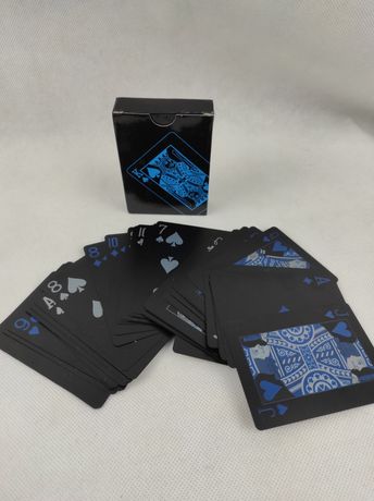 NOWE Czarne plastikowe karty do gry