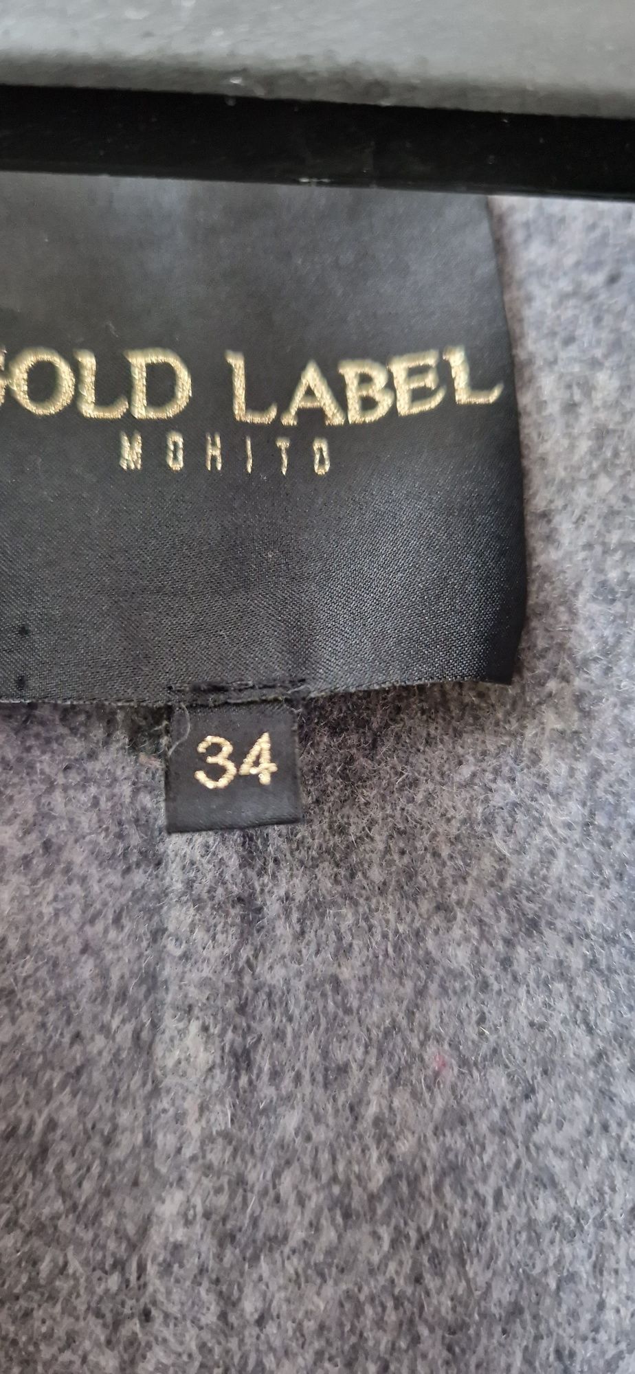 Mohito Gold Label szary welniany Plaszcz