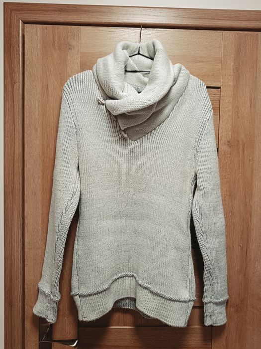 Sweter zimowy męski gruby ciepły kołnierz M/L