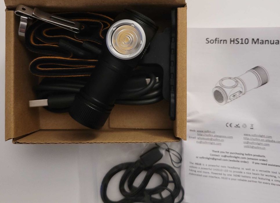 Latarka EDC kątowa czołowa Sofirn HS10 1100lm USB-C + akumulator
