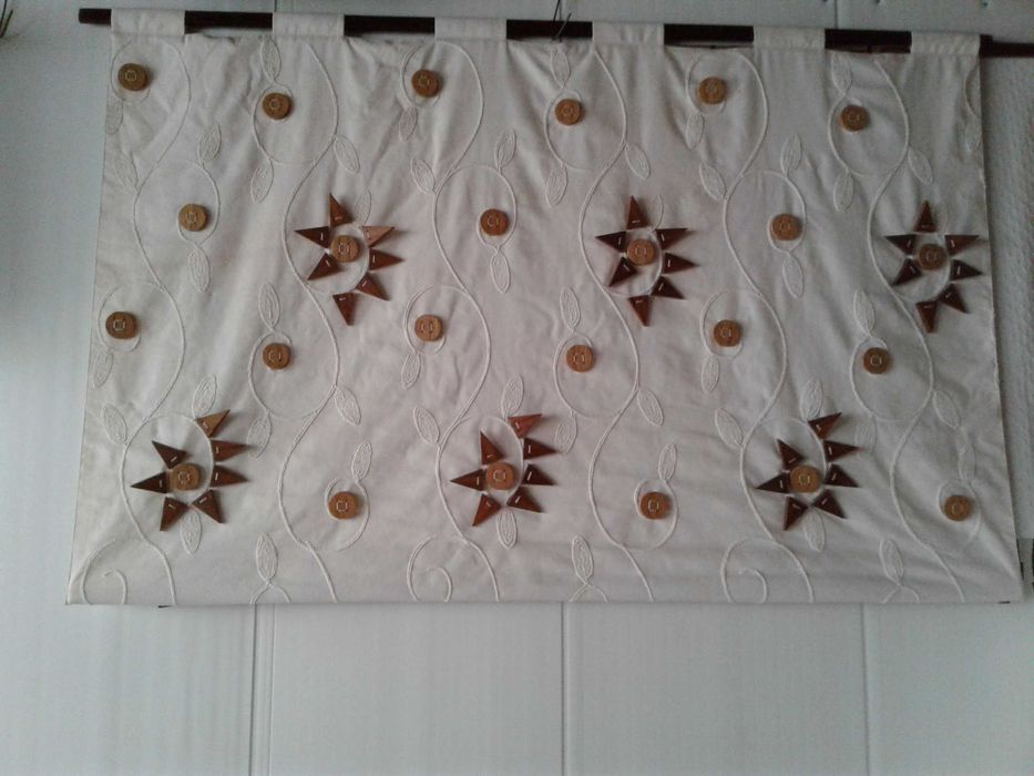 Tela em tecido e madeira