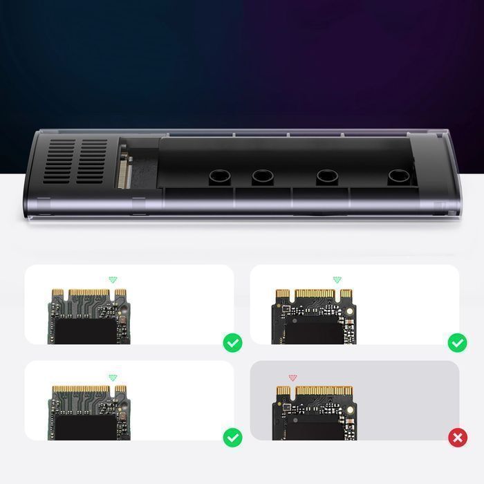 Ugreen kieszeń na dysk SSD M.2 obudowa dysku USB 3.2 Gen 2 szary