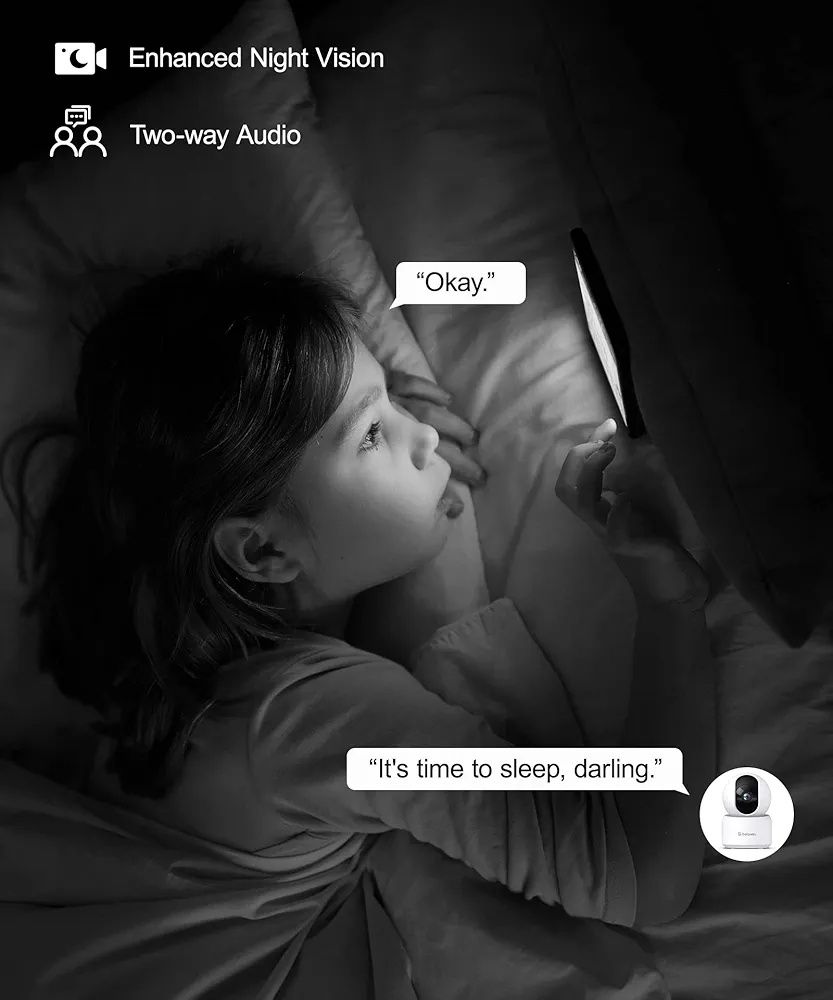Wewnętrzna kamera monitorująca GALAYOU 2K –  Zestaw  2 sztuki
