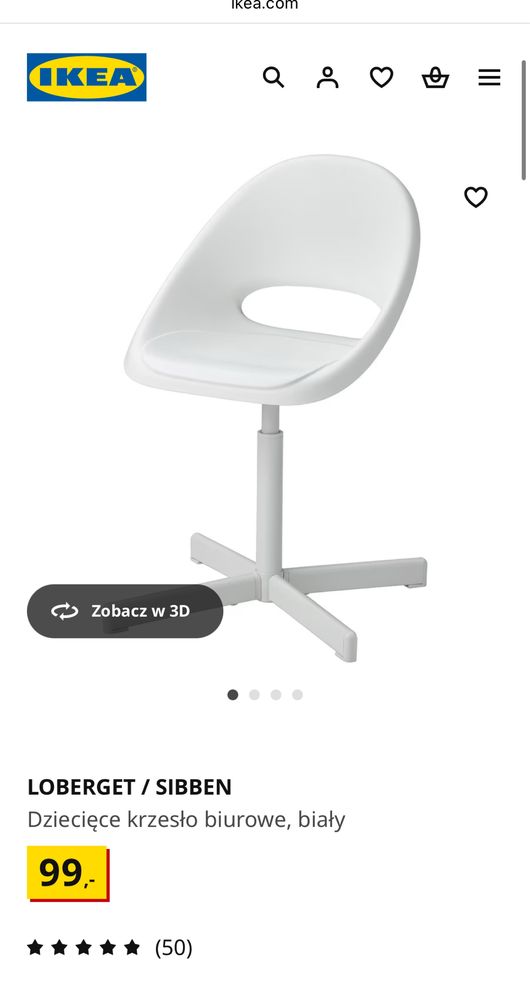 Krzeslo dziecięce do biurka Ikea