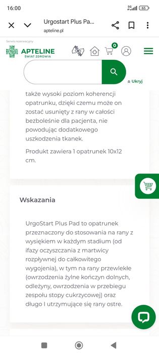 5 sztuk opatrunki na rany odleżyny specjalistyczne Urgo Start Plus
